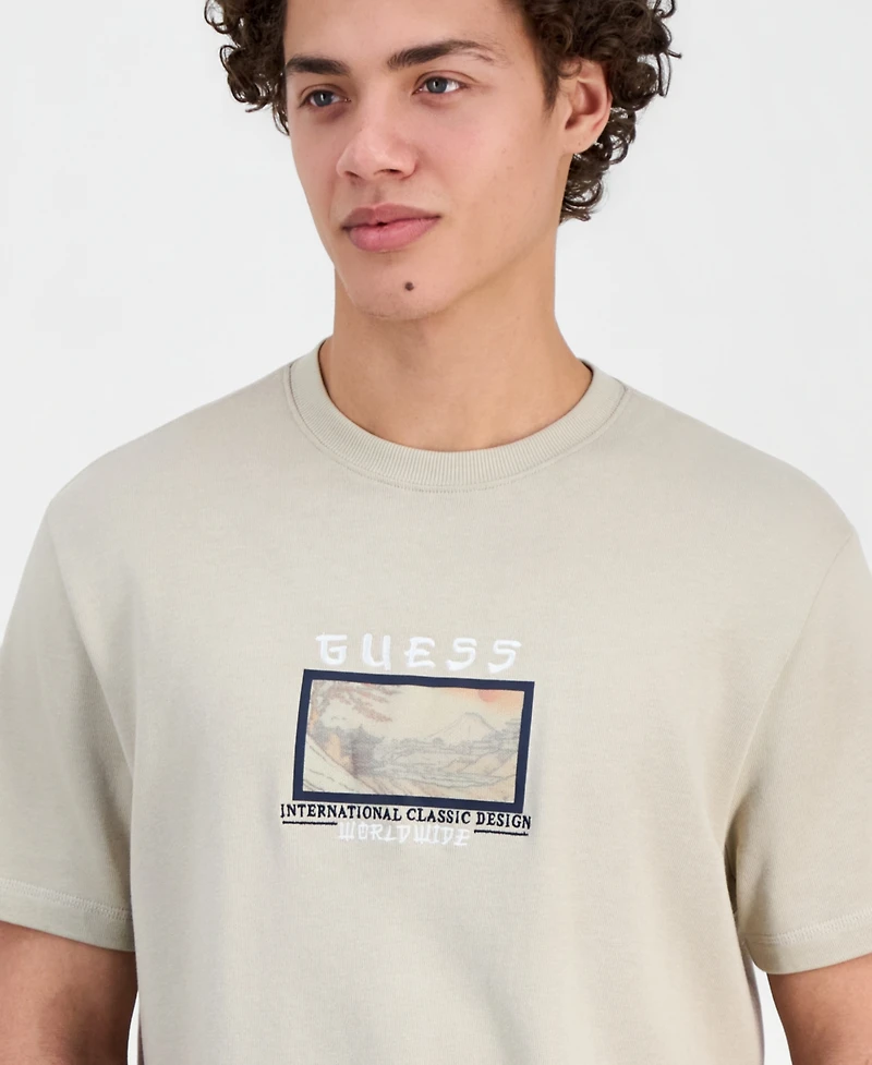 Guess Men's Japanese Landscape Graphic T-Shirt