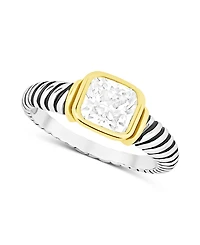 And Now This Cubic Zirconia Two Tone Ring