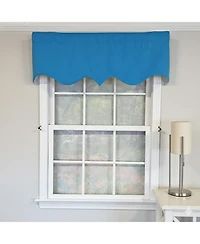 Rlf Home Primo Regal 100% Cotton Rod Pocket Lined Window Valance 50" x 17" Blue