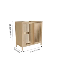 Streamdale Furniture Natural bamboo large capacity basin cabinet