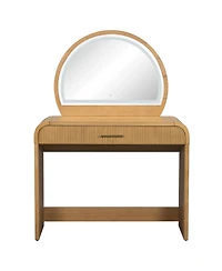 Streamdale Furniture Streamdale 39" Lighted Mirror Vanity Table - Natural