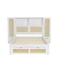 Streamdale Furniture Wooden Platform Bed with Storage Lockers, Drawer, Shelf