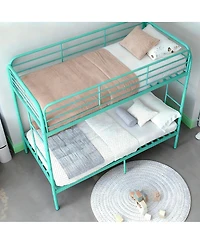Streamdale Furniture Metal Twin Over Twin Bunk Bed with 2 Ladders & Guardrail, Easy Assemble