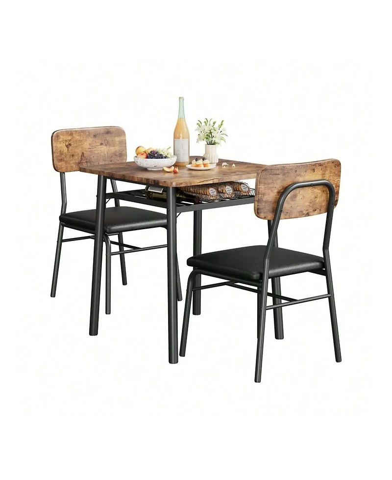 Gaomon Kitchen Table Dining Room Set For 2 3Piece Modern Dining Table Set for Dining Room, Home Office, Living Room