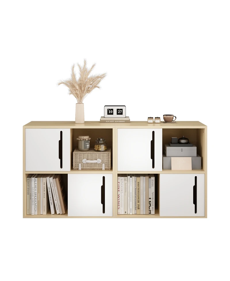 Streamdale Furniture Modern Wood Storage Cabinet Sliding Doors