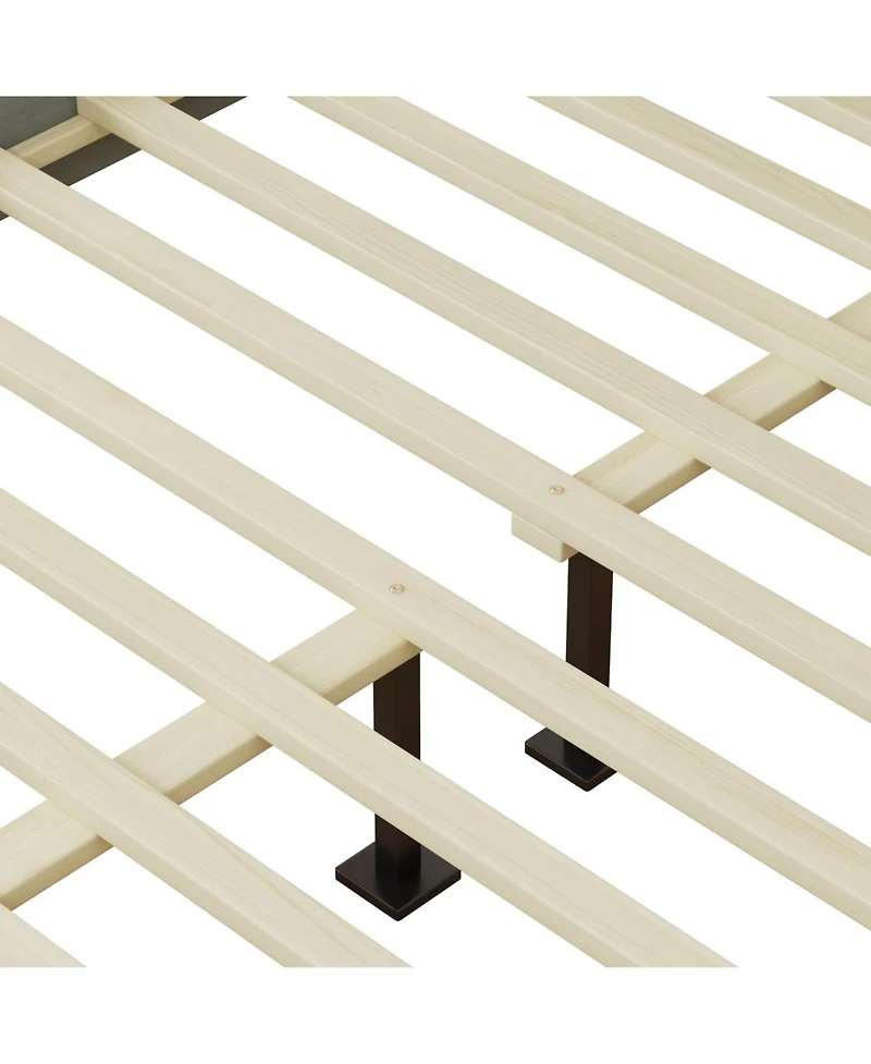 Streamdale Furniture Solid Wood Platform Headboard Queen Bed