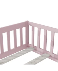 Streamdale Furniture Twin Floor Bed with Fence & Door