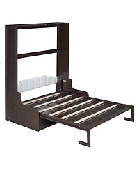 Streamdale Furniture Queen Size Murphy Bed Wall Bed with Cushion, Espresso