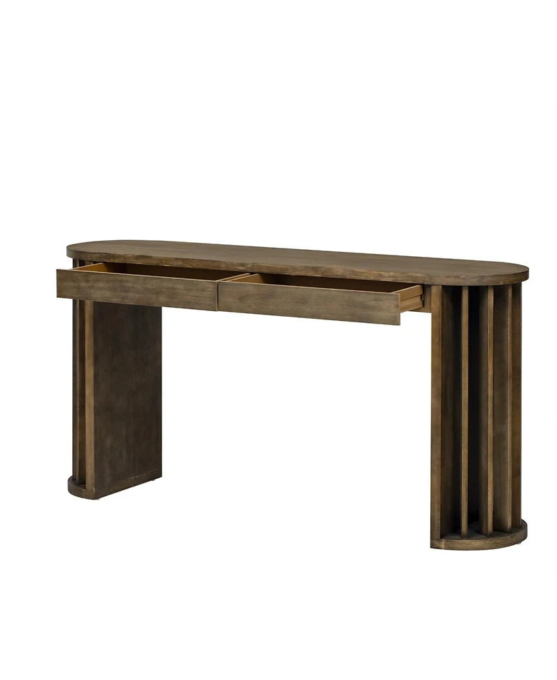 Streamdale Furniture 59" Oak Veneer Console Table