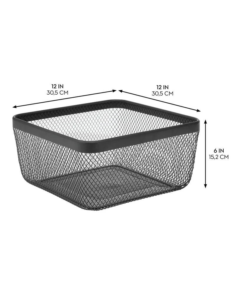 mDesign Metal Mesh Pantry Basket for Kitchen Storage