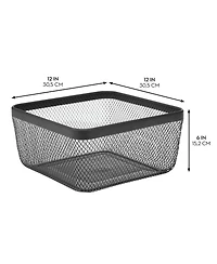 mDesign Metal Mesh Pantry Basket for Kitchen Storage
