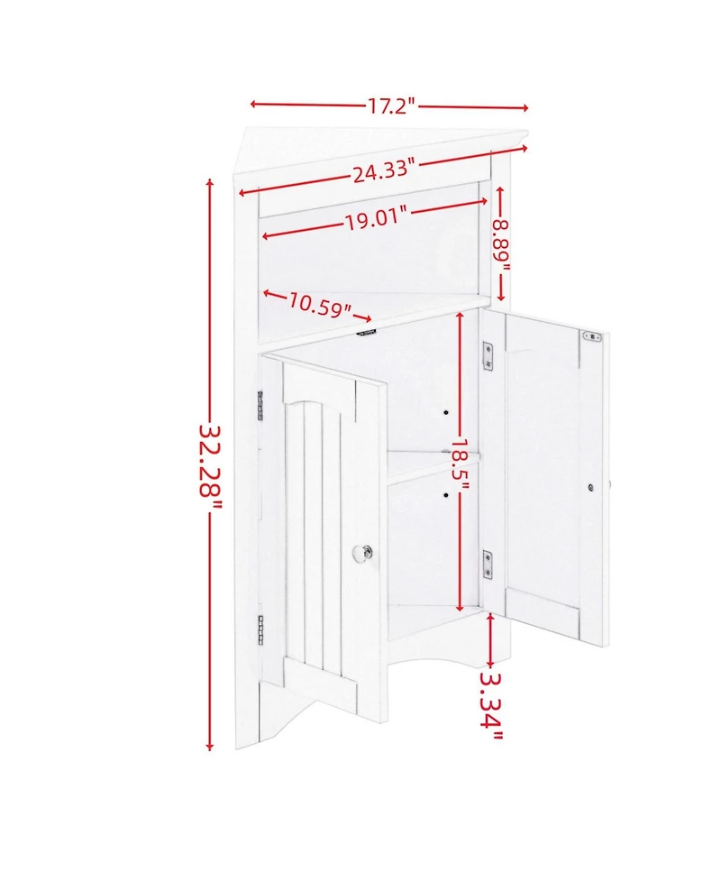 Streamdale Furniture Corner Cabinet with Doors & Shelves