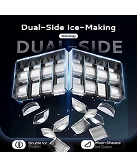 Euhomy 26lbs Per Day Portable Crescent Ice Maker Countertop in Black with Ice Scoop and Self-Cleaning