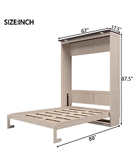 Streamdale Furniture Queen Size Murphy Bed with Led