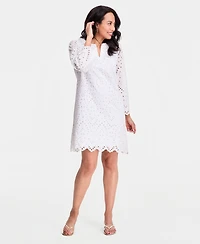 Jm Collection Women's Novelty Eyelet 3/4-Sleeve Shift Dress, Macy's Exclusive