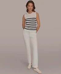 Donna Karan Weekend Women's Crew Neck Stripe Sweater