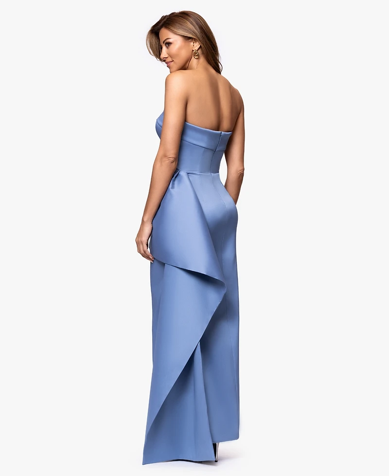 Xscape Women's Strapless Ruffle Long Dress