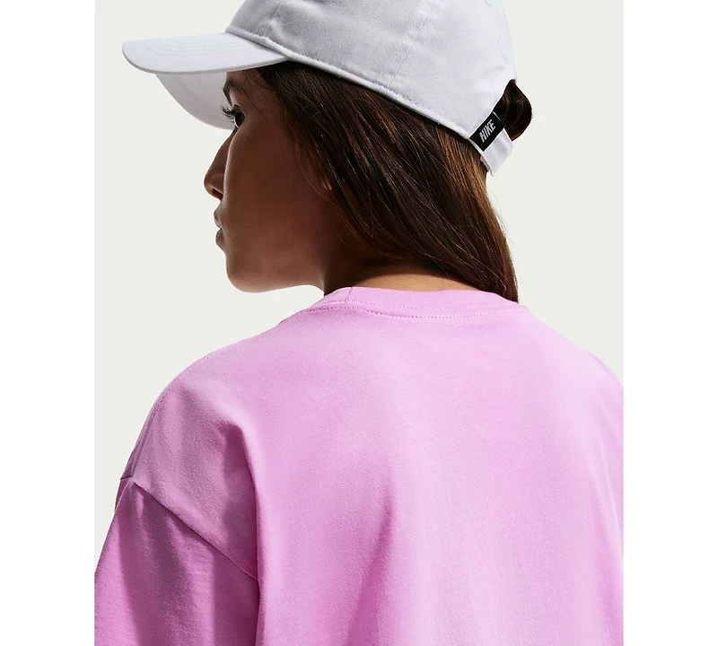 Nike Big Girls Sportswear Essential Cotton Swoosh Logo T-Shirt