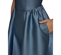 Donna Karan New York Women's Sleeveless V-Neck A-Line Midi Dress