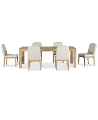 Furniture Marcel -Pc. Wood Rectangular Table and Upholstered Side Chairs Dining Set