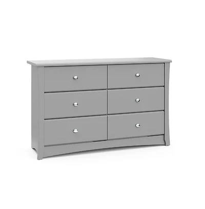 Storkcraft Crescent 6 Drawer Double Dresser (Pebble Gray)