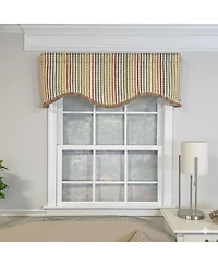 Rlf Home Fame Stripe Cornice 100% Cotton Rod Pocket Lined Window Valance 50" x 17" Multi