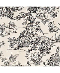 Rlf Home Tradition Provance 100% Cotton Rod Pocket Lined Window Valance 50" x 15" Black