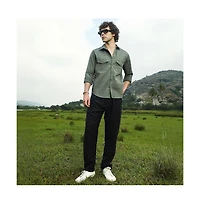 Campus Sutra Men's Crimp-Tactile Utility Shirt