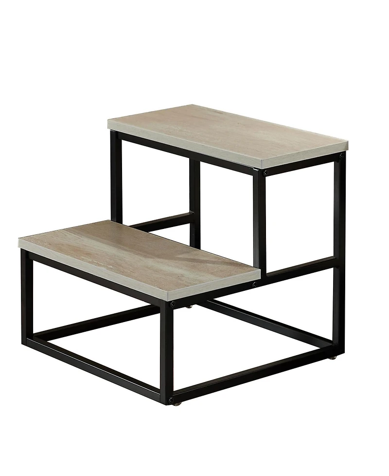 Kings Brand Furniture Axel 2-Step Step Stool – Lightweight, Durable & Modern Design Wooden Steps Metal Frame, Compact Ladder for Adults