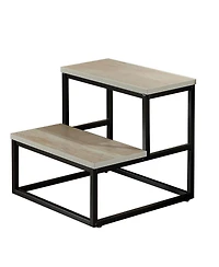 Kings Brand Furniture Axel 2-Step Step Stool – Lightweight, Durable & Modern Design Wooden Steps Metal Frame, Compact Ladder for Adults
