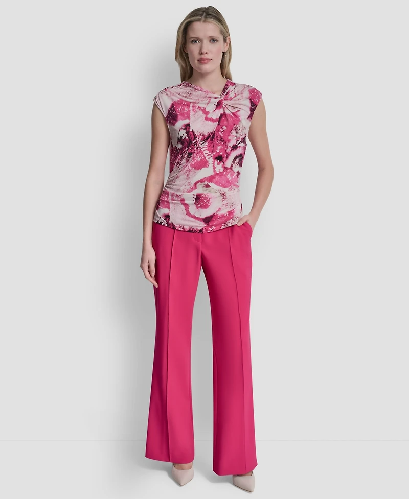 Dkny Women's Asymmetric Neck Cap-Sleeve Top