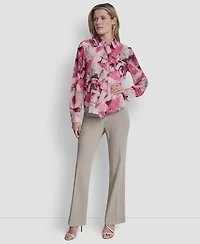 Dkny Women's Collared Long-Sleeve Ruffle Detail Shirt