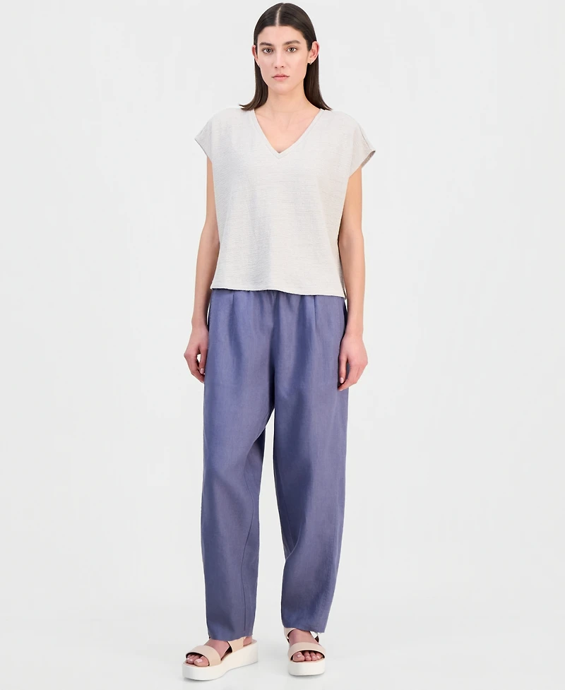 Eileen Fisher Women's Cotton Jacquard V-Neck Top