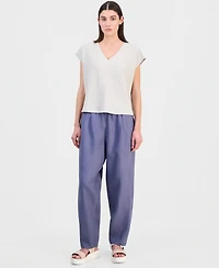 Eileen Fisher Women's Cotton Jacquard V-Neck Top