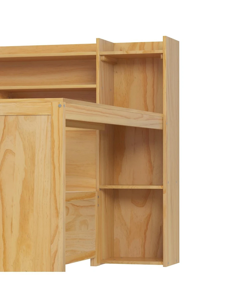 Streamdale Furniture Streamdale Wooden Full Size Daybed with Storage Shelves & Twin Trundle Desk