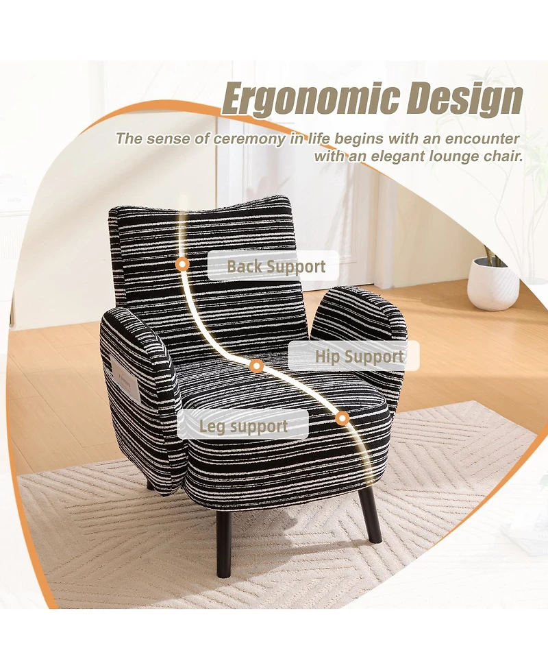 Streamdale Furniture Modern armchair with sanded fabric, side pocket