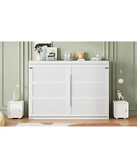 Streamdale Furniture Queen Murphy Bed Wall Modern design with Led Lights