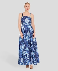 Tahari Asl Women's Square Neck Floral Printed Ball Gown