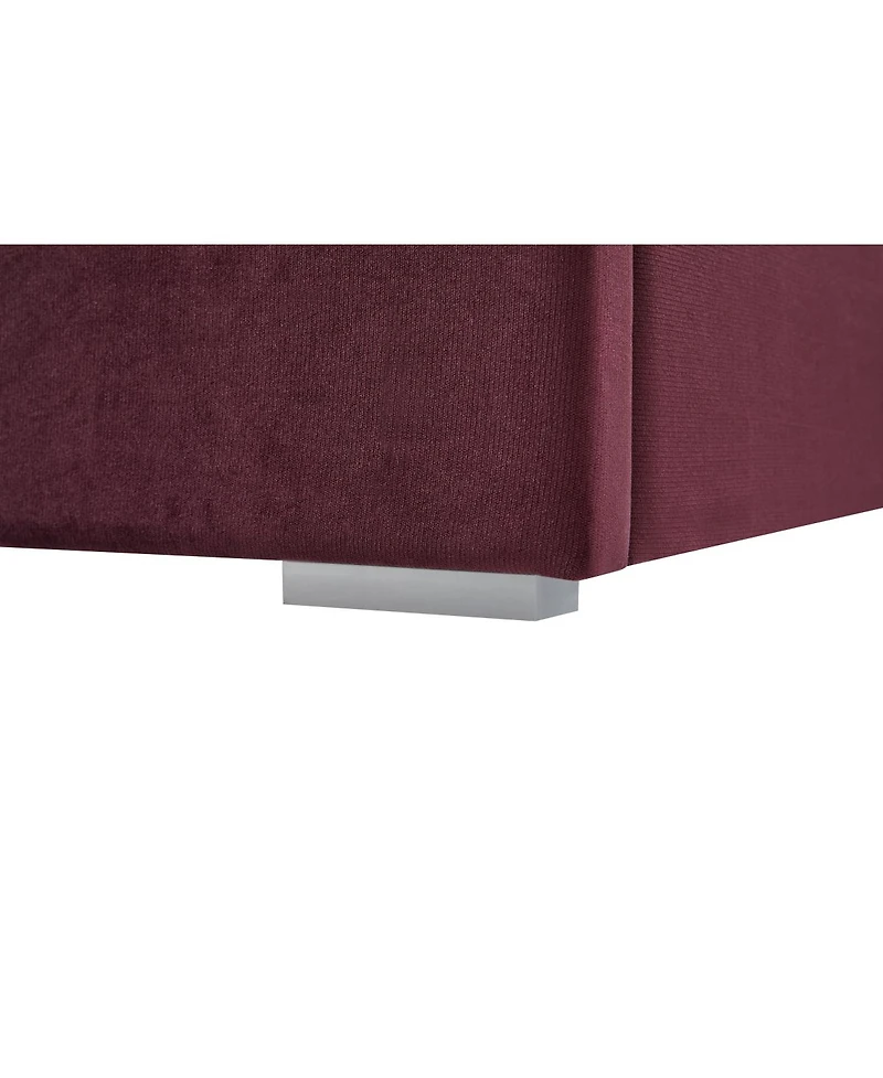 Streamdale Furniture King Size Velvet Bed Frame with Tufted Wingback Headboard