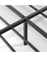 Streamdale Furniture Oak Queen Floating Bed with Charging Station & Led Lights