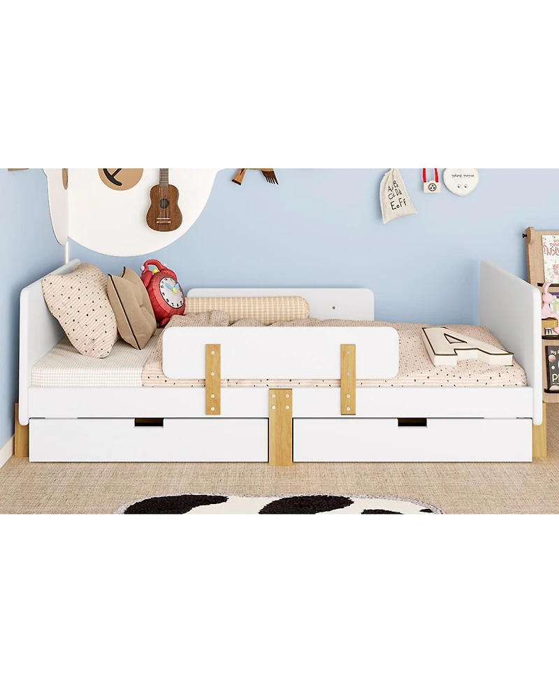 Streamdale Furniture Platform Bed with Storage, Solid Wood Frame, No Box Spring Needed
