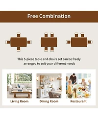 Streamdale Furniture Mid Century Modern Solid Wood Dining Table for 4 - Minimalist Rectangular Design