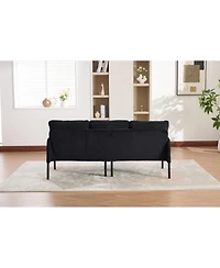 Streamdale Furniture Oversized Corduroy Loveseat Sofa with Metal Legs & Side Pockets