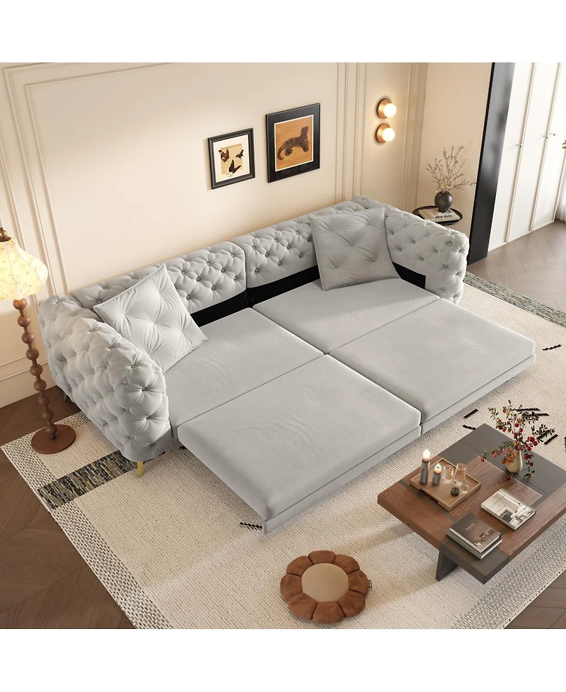 Streamdale Furniture 3-in-1 Convertible Sleeper Sofa, 28.4" Deep Seat Pull Out Sofa Bed