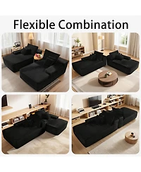 Streamdale Furniture 81" Cloud Sectional Couch, L-Shape Chaise with Deep Seat, Black