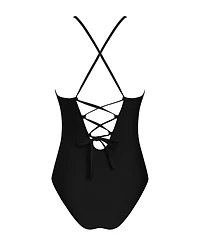 Cupshe Women's Textured V-Neck Cutout One-Piece Swimsuit