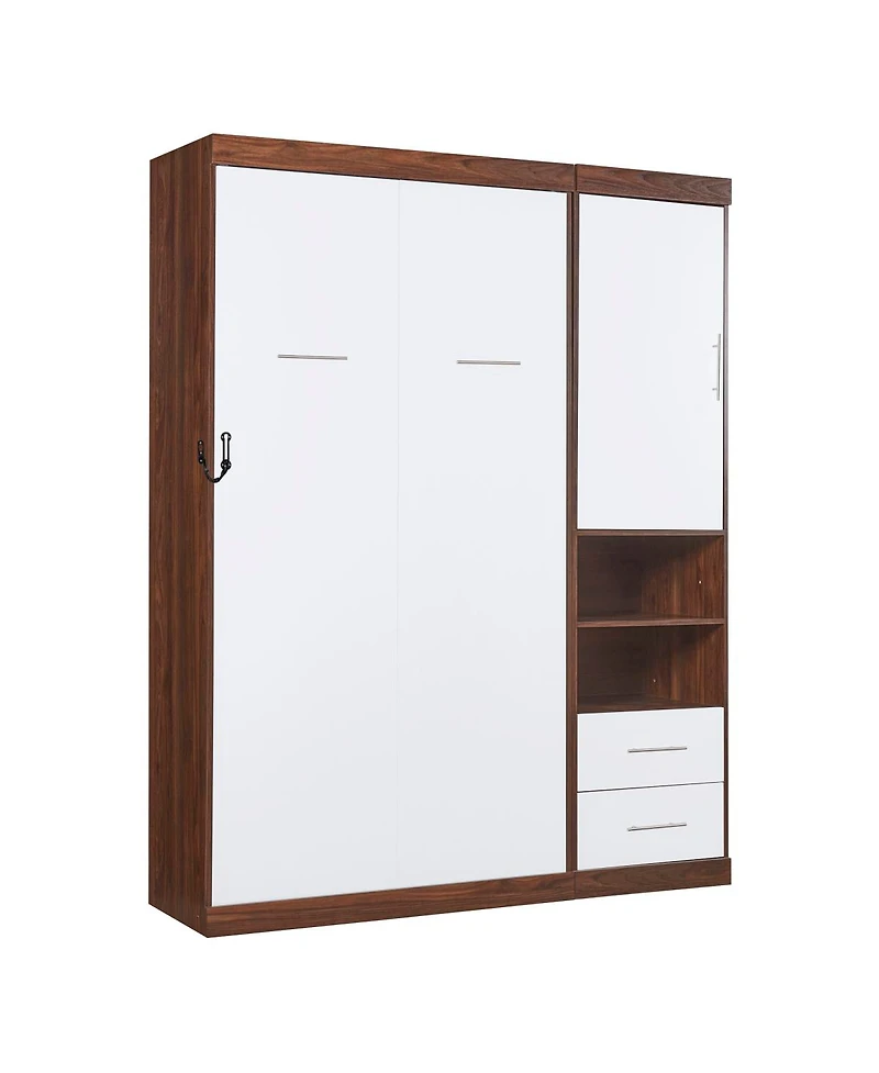 Streamdale Furniture Twin Size Murphy Bed Wall Bed with Cabinet