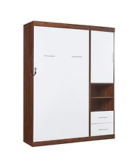 Streamdale Furniture Twin Size Murphy Bed Wall Bed with Cabinet