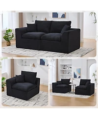 Streamdale Furniture Modular Sectional Sofa Cloud Couch, Comfy Modern 2 Seater with Removable Cushion Covers
