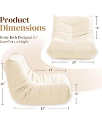 Streamdale Furniture Luxury White Microfiber Button-Tufted Accent Chair for Living Room (1pc)